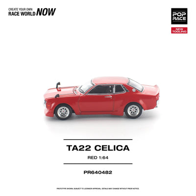 *PRE-ORDER* TA22 Celica New Tooling, 1:64 Scale (Red) - Pop Race
