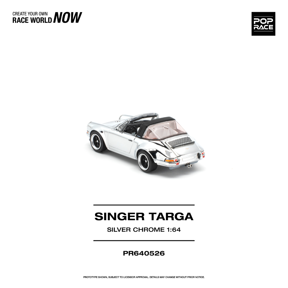 *PRE-ORDER* Singer Targa Silver Chrome, 1:64 Scale