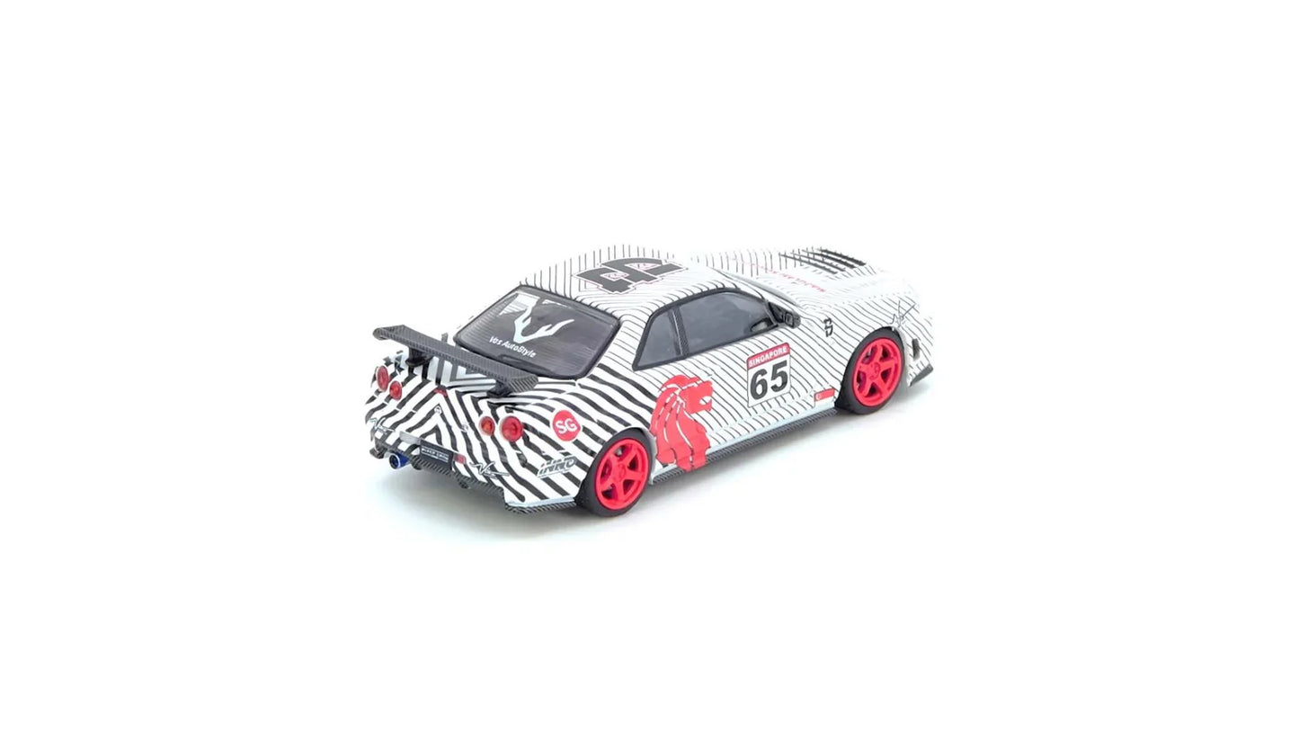 INNO64 Nissan Skyline GT-R R34 Black Crow SGDE 2025 White 1:64 Scale Diecast Model