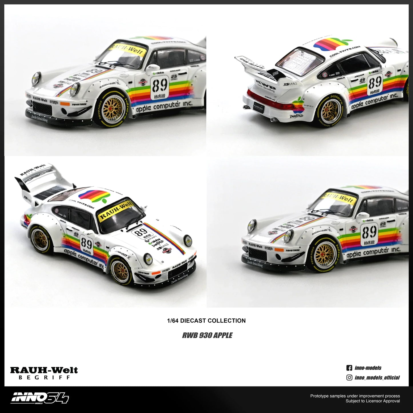 INNO64 RWB 930 #89 Apple Livery White 1:64 Scale Diecast Model (Pre-Order)