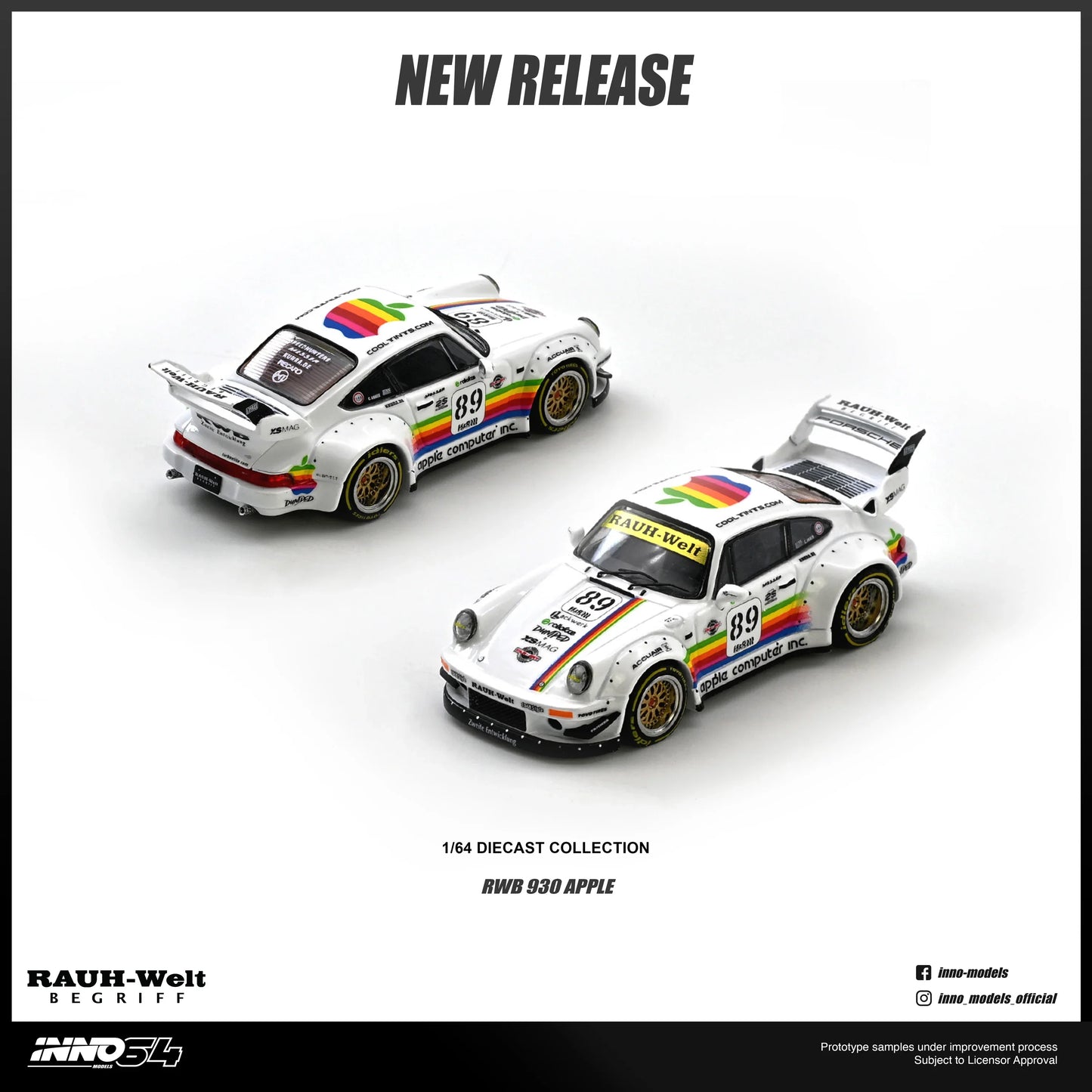 INNO64 RWB 930 #89 Apple Livery White 1:64 Scale Diecast Model (Pre-Order)