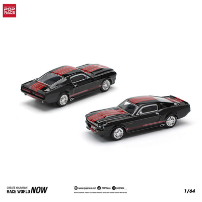 POPRACE Shelby Mustang GT500, 1:64 Scale (Black)