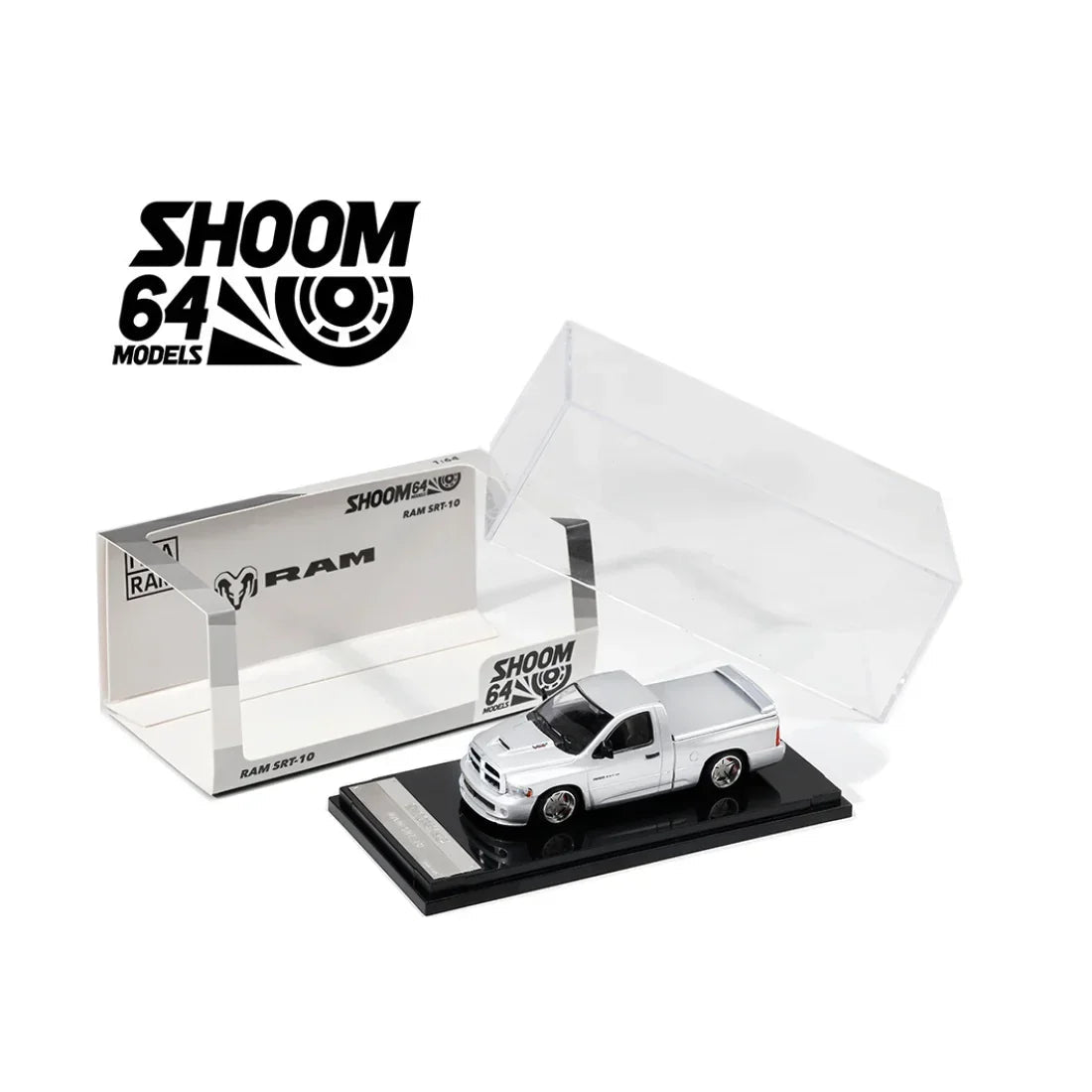Dodge Ram SRT-10 (2003), 1:64 Scale (Silver) - SHOOM64