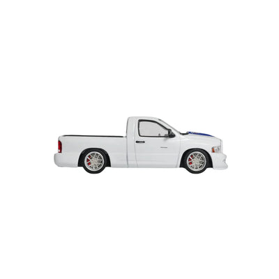 PRE-ORDER SHOOM64 Dodge Ram SRT-10 2003 White with Blue Stripes 1:64 Scale Diecast Model
