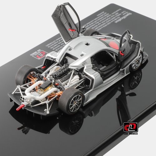 Pagani Huayra R Silver LCD Models | 1:43 Scale Diecast | Track Hypercar Collectible