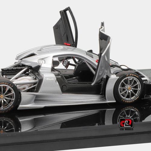 Pagani Huayra R Silver LCD Models | 1:43 Scale Diecast | Track Hypercar Collectible