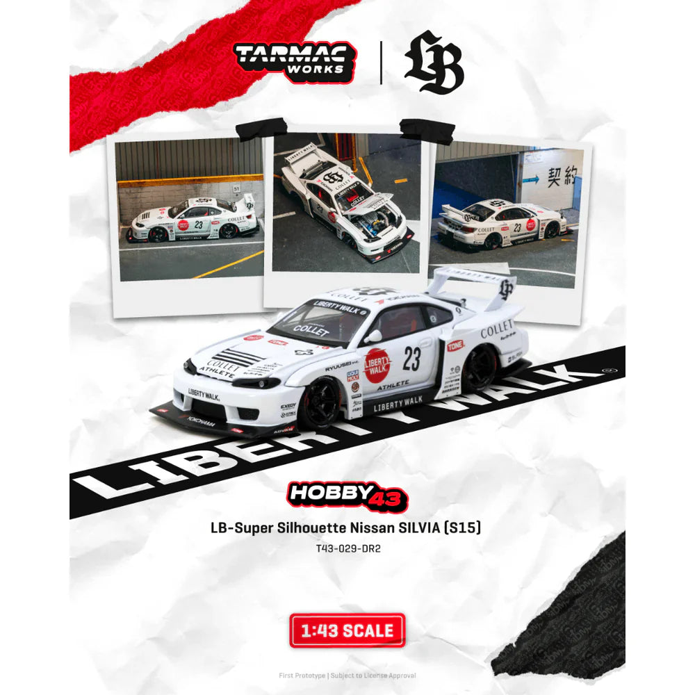 PRE-ORDER | LB-Super Silhouette Nissan Silvia (S15) Drift 2025 (Open Bonnet & Engine Compartment) 1:64 Scale by Tarmac Works