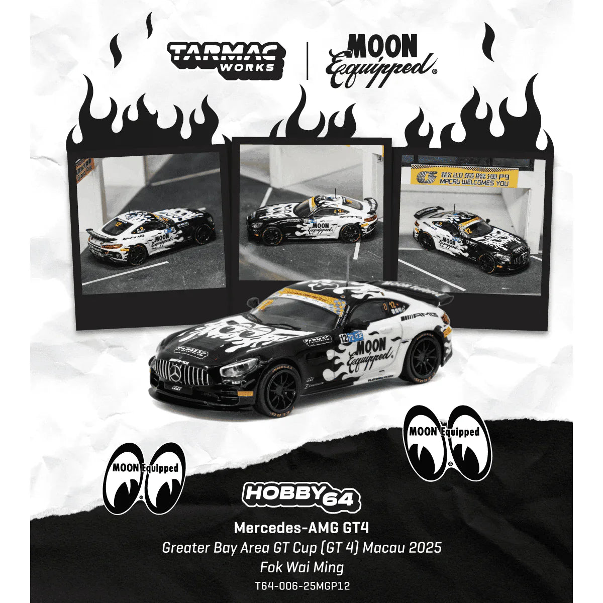 PRE-ORDER | Mercedes-AMG GT4 Greater Bay Area GT Cup (GT4) Macau 2025 FOK Wai Ming 1:64 Scale by Tarmac Works