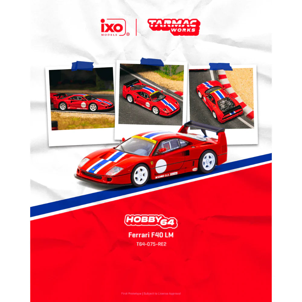 PRE-ORDER | Ferrari F40 LM 1:64 Scale (Red) by Tarmac Works