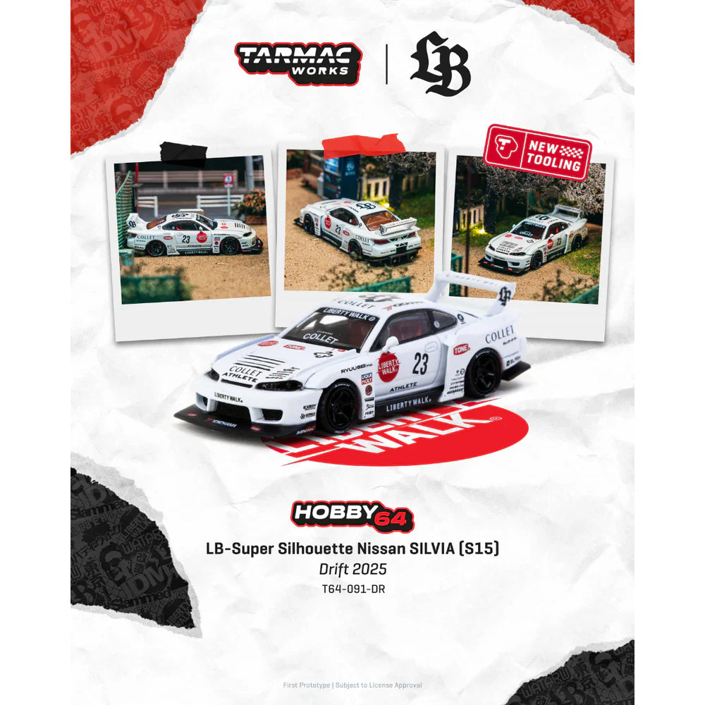 PRE-ORDER | LB-Super Silhouette Nissan Silvia (S15) Drift 2025 1:64 Scale by Tarmac Works