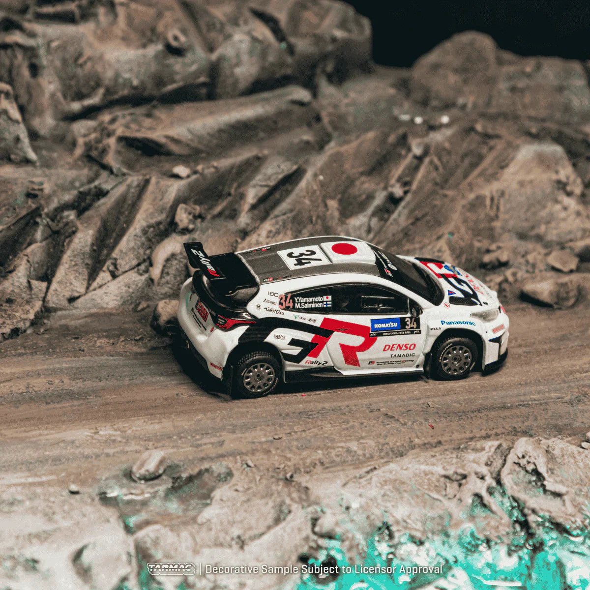 PRE-ORDER | Tarmac Works x iXO Models Toyota GR Yaris Rally2 Sweden 2024 Yuki Yamamoto / Marko Salminen 1:64 Scale