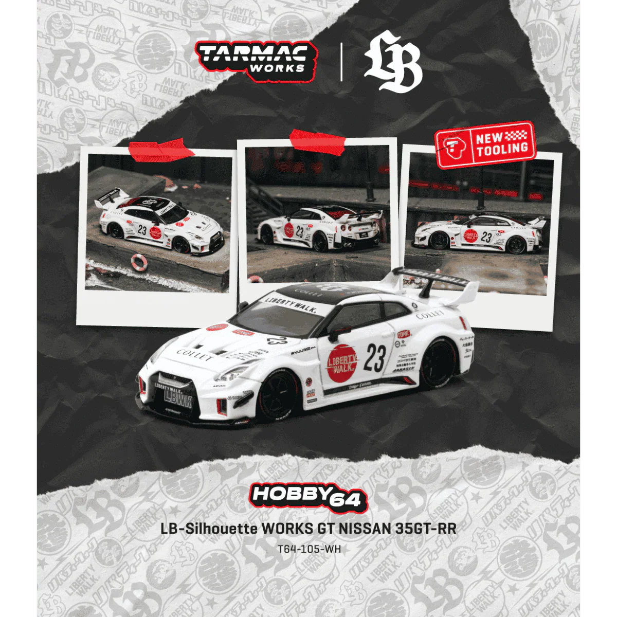 PRE-ORDER | LB-Silhouette Works GT NISSAN 35GT-RR 1:64 Scale (White) by Tarmac Works