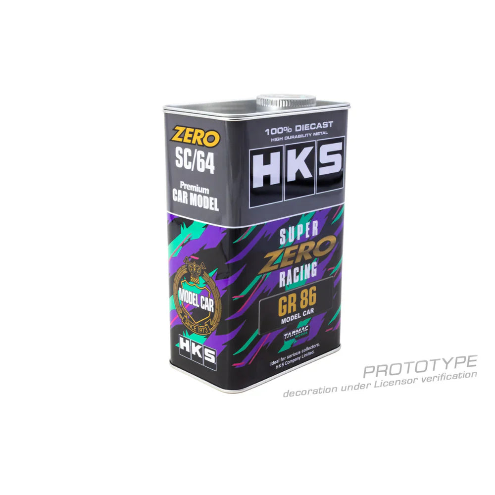 PRE-ORDER | HKS Toyota GR86 with Metal Oil Can Packaging 1:64 Scale (Grey) by Tarmac Works