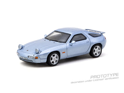 PRE-ORDER Tarmac Works x iXO Models Porsche 928 GTS Chance of Chase Car with Closed Head-Light (Blister Pack), 1:64 Scale (Blue Metallic)