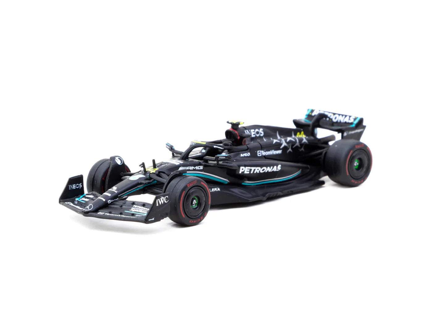 Tarmac Works X iXO Models GLOBAL64 Mercedes-AMG F1 W14 E Performance Hungarian GP 2023 Pole Position Lewis Hamilton 1:64 Diecast