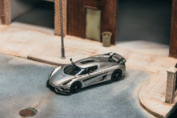 Tarmac Works - Koenigsegg Regera - Silver Metallic / Blue Accents - 1:64 Scale Model (Combo Set) product image