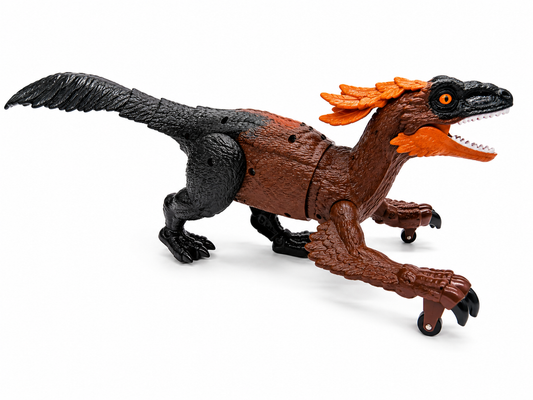 TC02 RC Fire Steel Dinosaur Toy – Brown/Orange