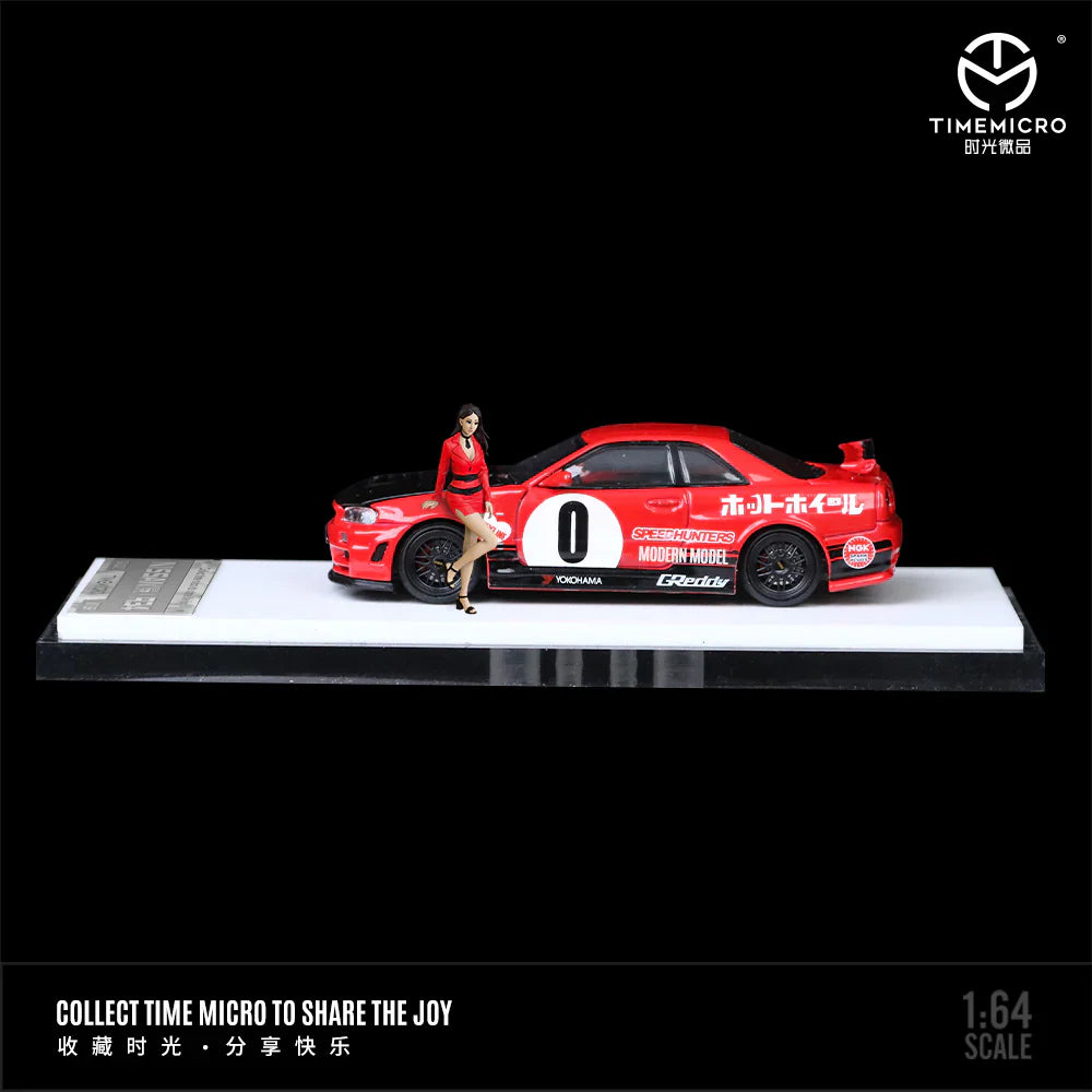 PRE-ORDER | Nissan GT-R R34 Red Livery Figure Edition 1:64 Scale by Time Micro