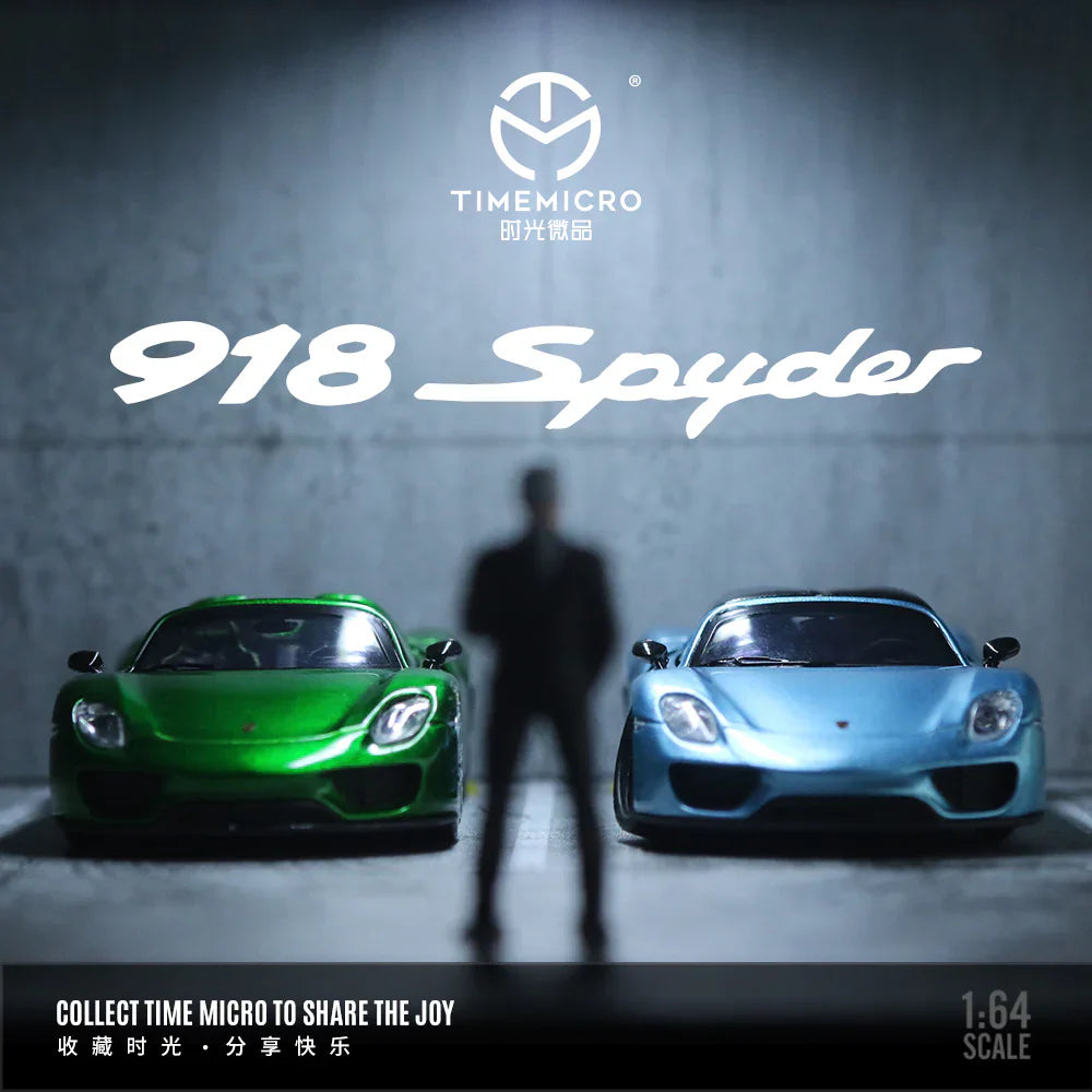 PRE-ORDER | Porsche 918 Metallic Green Figure Edition 1:64 Scale by Time Micro