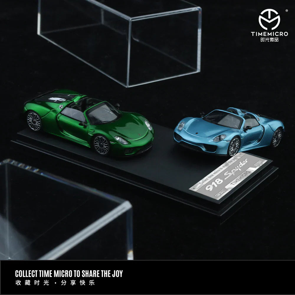 PRE-ORDER | Porsche 918 Metallic Green Figure Edition 1:64 Scale by Time Micro