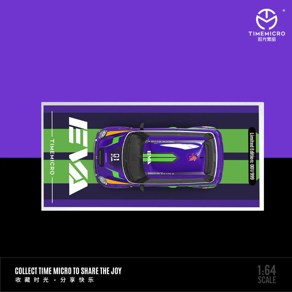 PRE-ORDER | BMW Mini Cooper Purple EVA First Machine Doll Edition 1:64 Scale by Time Micro