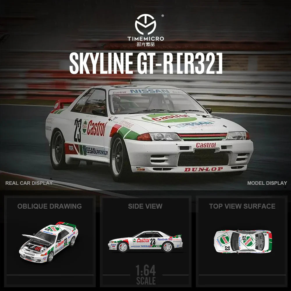 PRE-ORDER | TM Nissan GT-R R32 Castrol No.23 Figure Edition 1:64 Scale by Time Micro