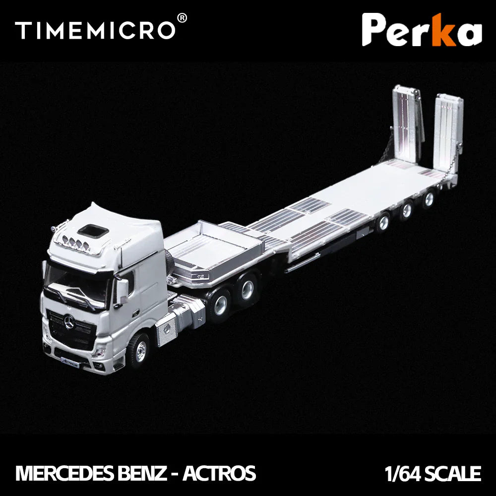 PRE-ORDER | Mercedes-Benz Trailer Transporter 1:64 Scale (White) by Time Micro