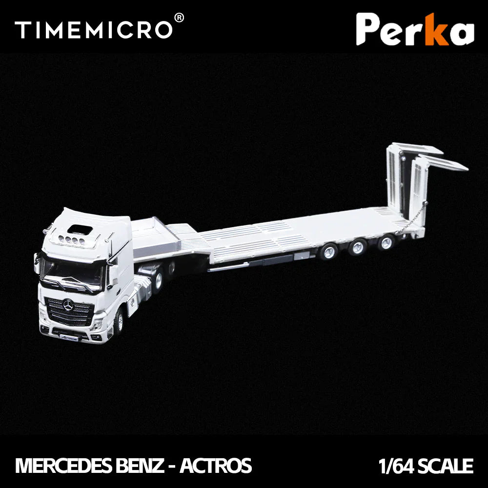 PRE-ORDER | Mercedes-Benz Trailer Transporter 1:64 Scale (White) by Time Micro