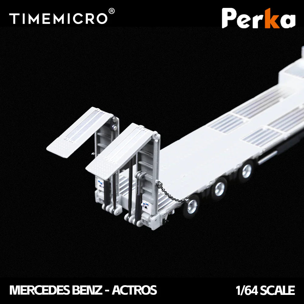 PRE-ORDER | Mercedes-Benz Trailer Transporter 1:64 Scale (White) by Time Micro