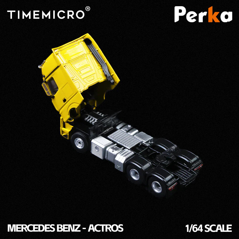 PRE-ORDER | Mercedes-Benz Trailer Transporter 1:64 Scale (Yellow) by Time Micro