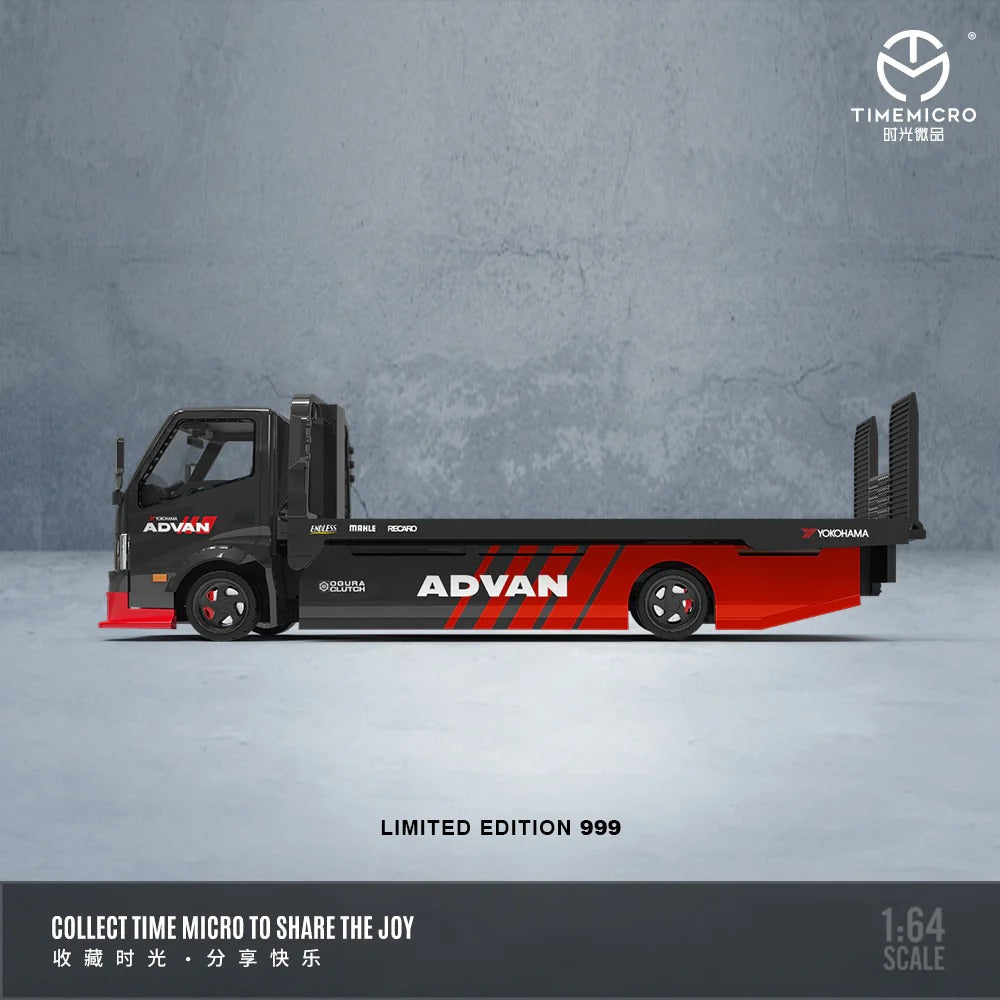 Premium scale diecast model car  – H300 Flatbed Transport Trailer - Advan, 1:64 Scale Collectible