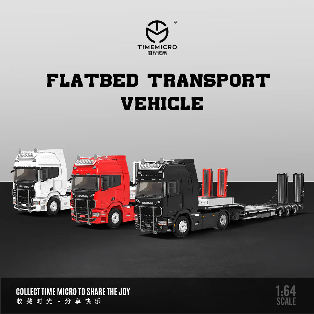PRE-ORDER | Scania Trailer Transporter 1:64 Scale (Red) by Time Micro