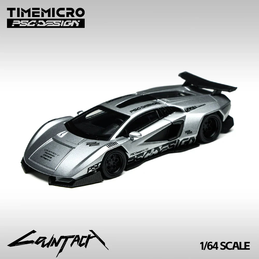 PRE-ORDER | Lamborghini Countach V Matte Silver Grey Exhibition Edition (Limited to 999) 1:64 Scale by Time Micro