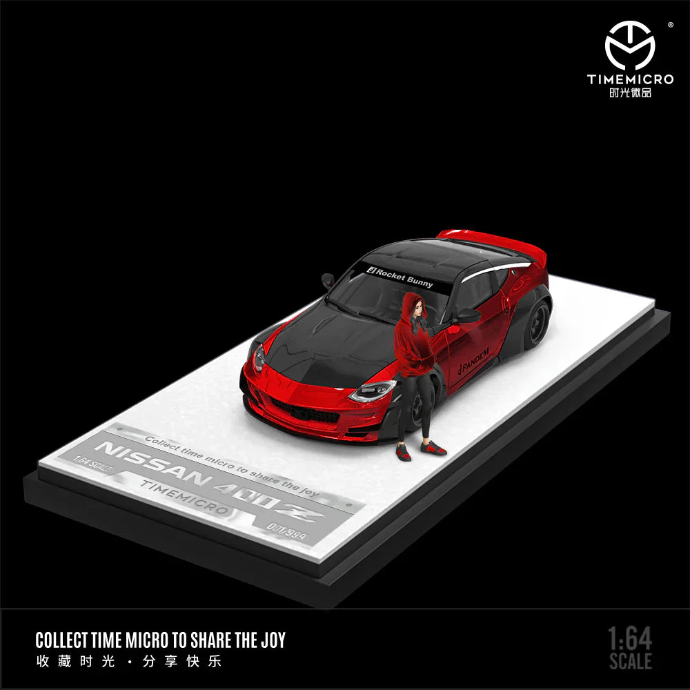 PRE-ORDER | Nissan 400Z Metallic Red Black Figure Edition 1:64 Scale by Time Micro