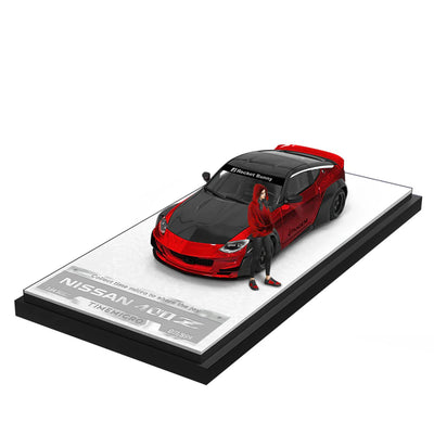 PRE-ORDER | Nissan 400Z Metallic Red Black Figure Edition 1:64 Scale by Time Micro