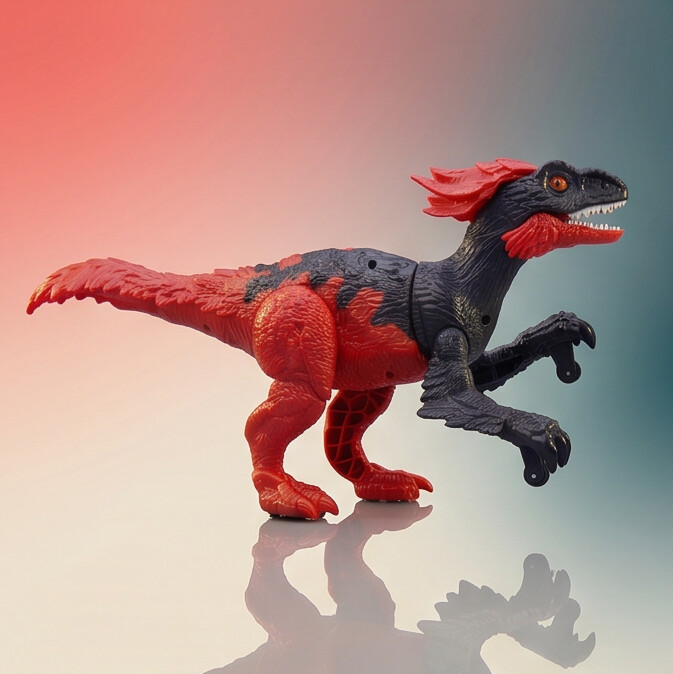 TC02 RC Fire Steel Dinosaur Toy – Red/Black