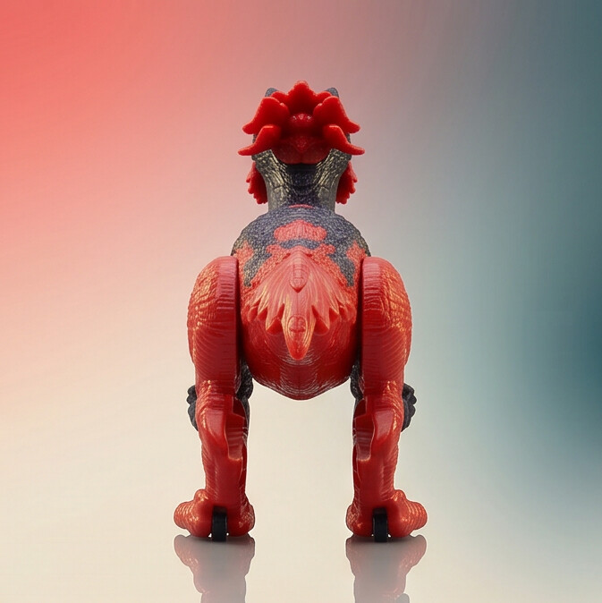 TC02 RC Fire Steel Dinosaur Toy – Red/Black