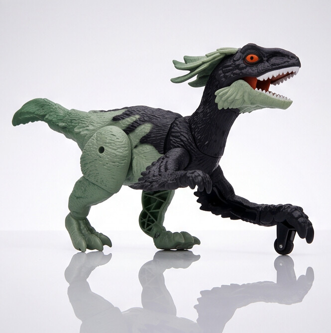 TC02 RC Fire Steel Dinosaur Toy – Green/Black