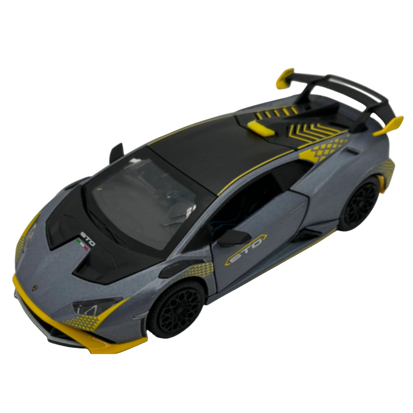 Premium scale diecast model car  – Lamborghini Huracan STO, 1:32 Scale (Grey) Collectible