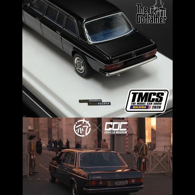 GOC | Mercedes Benz W123 LIMO - The Godfather Edition, 1:64 Scale (Black)