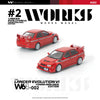 PRE-ORDER Works Model Mitsubishi Lancer Evolution VI Tommi Makinen Edition, 1:64 Scale (Red)