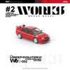 PRE-ORDER Works Model Mitsubishi Lancer Evolution VI Tommi Makinen Edition, 1:64 Scale (Red)