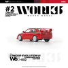 PRE-ORDER Works Model Mitsubishi Lancer Evolution VI Tommi Makinen Edition, 1:64 Scale (Red)