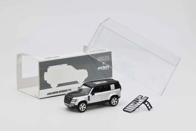 PRE-ORDER | Land Rover Defender 110 2021 1:64 Scale (Silver) by GCD x Enchery