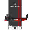 PRE-ORDER | Advan H300 Flatbed Transport Trailer 1:64 Scale (Red) by Time Micro