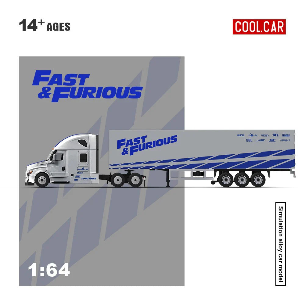 PRE-ORDER | Cool Car Feron "Fast and Furious" Special Transportation Vehicle 1:64 Scale (Silver & Blue) by Time Micro