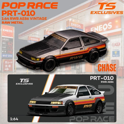 *PRE-ORDER* RWB AE86 - Chrome Vintage Red (Chance of Chase Car), 1:64 Scale - Pop Race