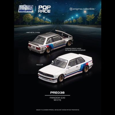 *PRE-ORDER* E30 Pandem (Chance of Chase Car), 1:64 Scale (White) - Pop Race