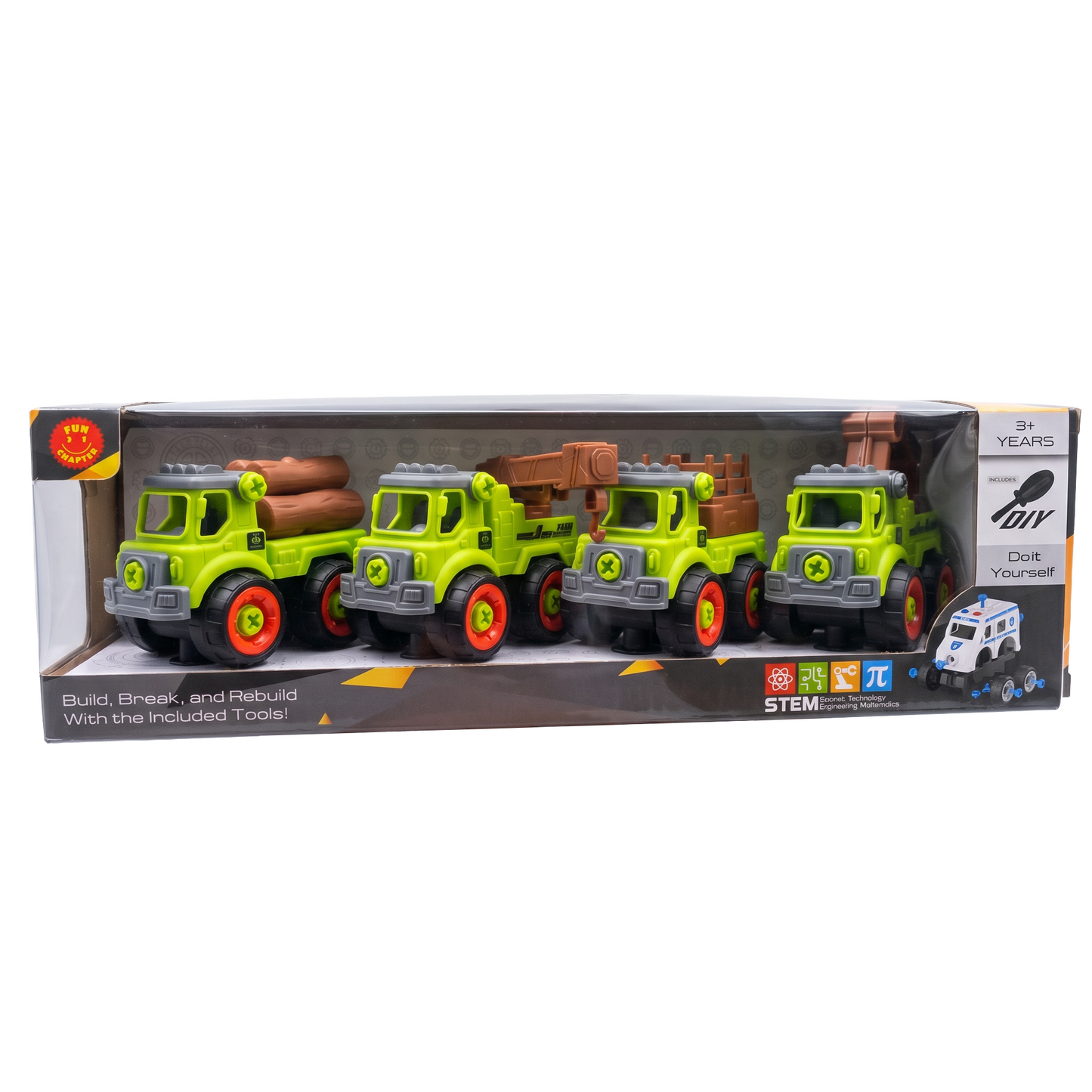 FC24 DIY Puzzle Farmer Car Toy Set – Pack of 4