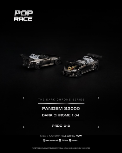 Pop Race Pandem S2000 Dark Chrome 1:64 scale diecast model PRDC-019